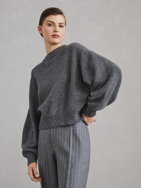 Sparkling & Dazzling cashmere and wool English rib sweater