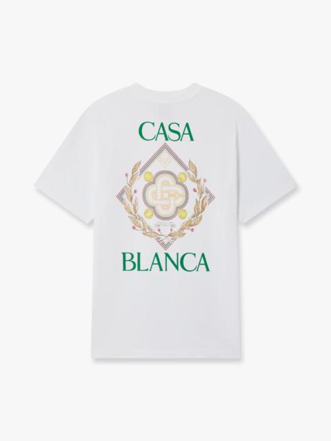 CASABLANCA White Championship Short Sleeve T‑Shirt