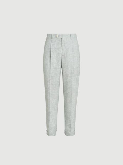 Brunello Cucinelli Virgin wool Prince of Wales fresco trousers with pleat