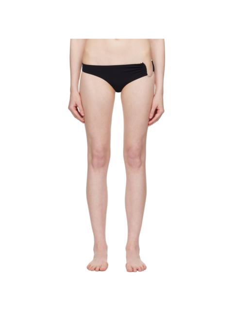 CHRISTOPHER ESBER Black Ruched Crescent Side Bikini Bottom