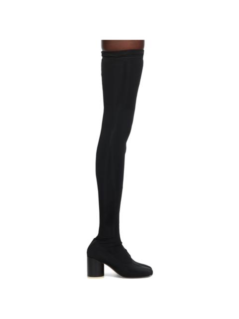 MM6 Maison Margiela Black Thigh-High Sock Boots