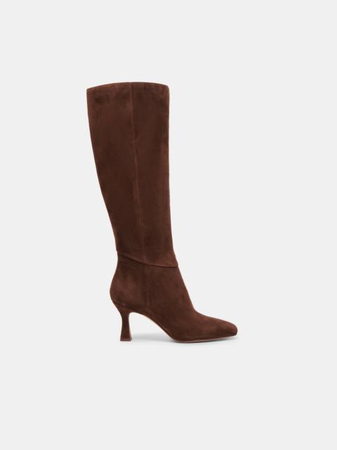 dolce vita GYRA WIDE CALF BOOTS DK BROWN SUEDE