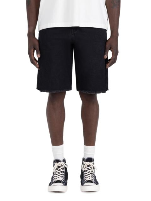 HONOR THE GIFT Men's Fringe-Hem Cotton-Blend Drawstring Shorts - Black