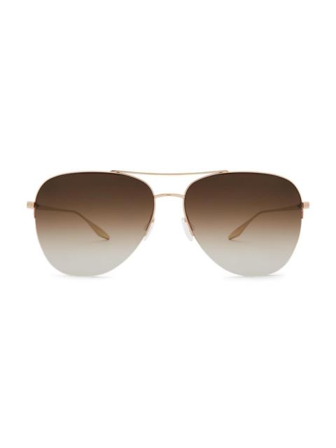 BARTON PERREIRA Men's Core Chevalier 57MM Aviator Sunglasses - Gold Smokey Topaz