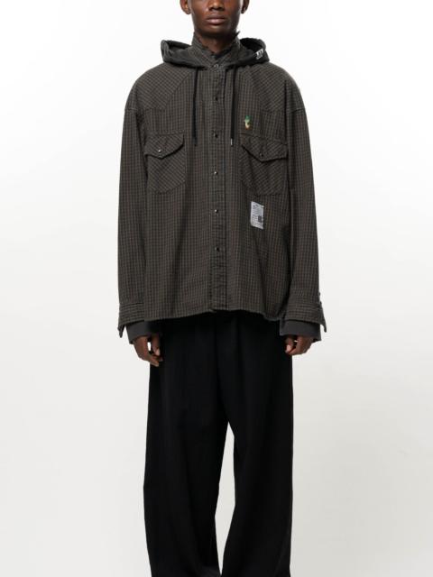 Maison MIHARAYASUHIRO Hoodie Combine Checkered Shirt