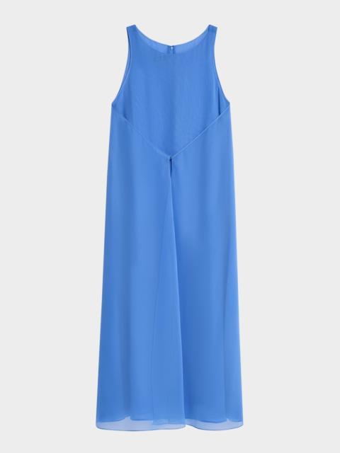 EMPORIO ARMANI Sleeveless Techno Georgette Maxi Dress