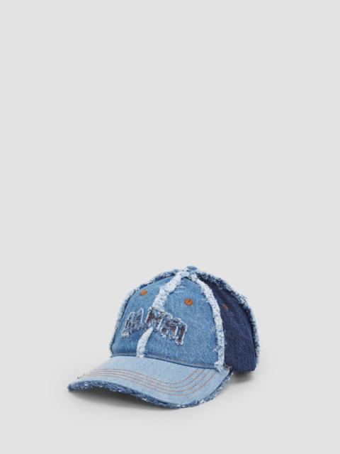 GANNI Women's Denim Patchwork Baseball Cap