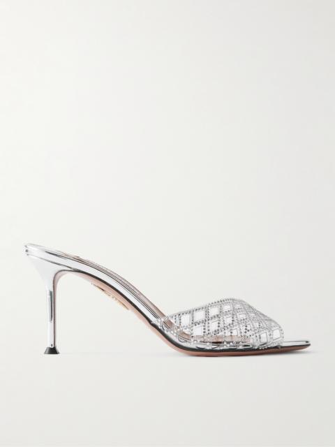 AQUAZZURA Lumiere Crystal-embellished Cutout Pvc Mules