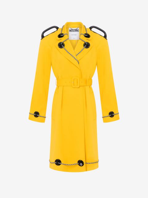 Moschino NAUTICAL DETAILS STRETCH SATIN TRENCH COAT