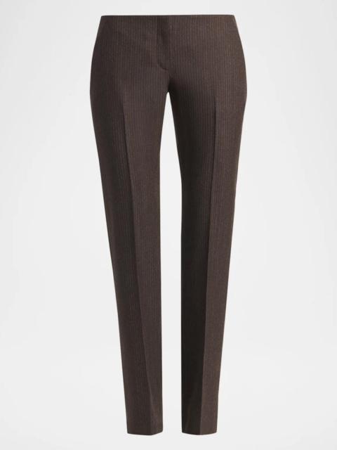 Alexander McQueen Sweetheart Ticking Striped Straight-Leg Pants