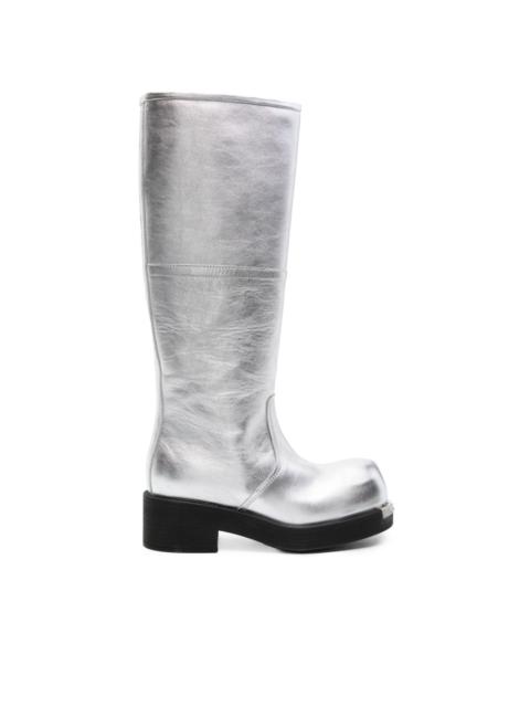 MM6 Maison Margiela Biker metallic-leather boots