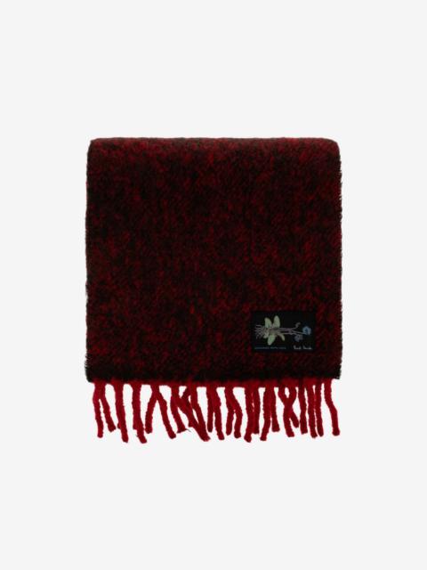 Paul Smith fringe-trim logo-patch scarf