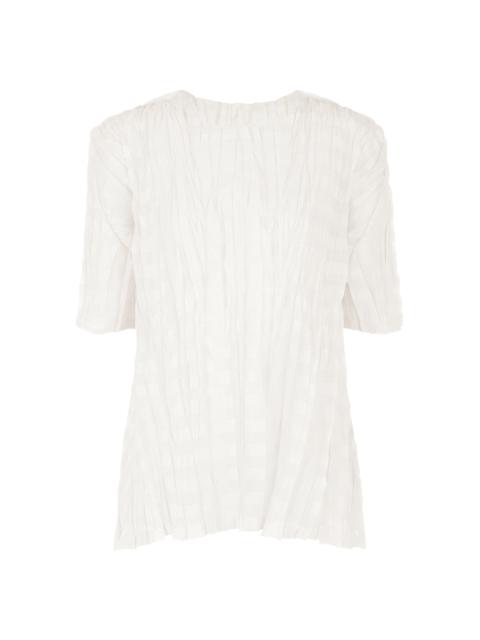 Pleats Please Issey Miyake TWISTED BORDER SHIRT