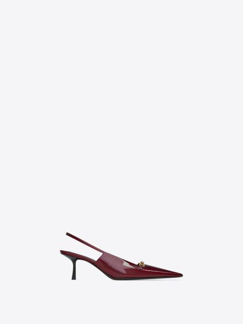 SAINT LAURENT carine slingback pumps in patent leather