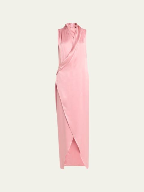 GIORGIO ARMANI Draped Cowl-Neck Silk Gown