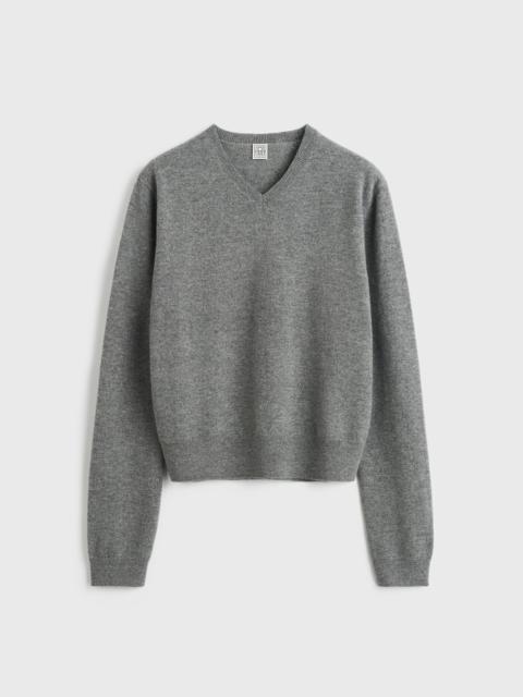 Totême Classic V-neck knit grey