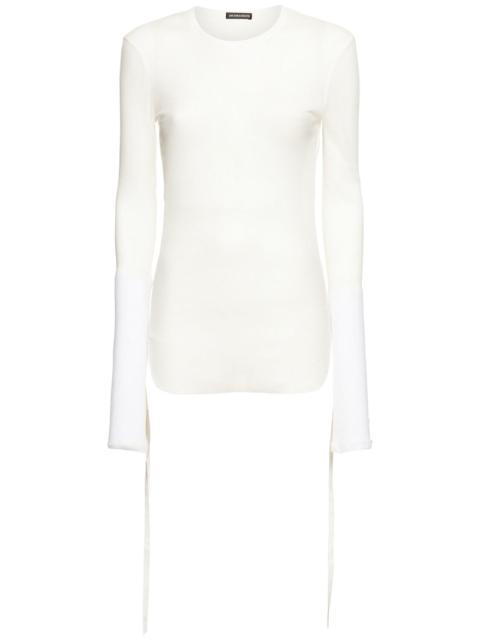 Ann Demeulemeester Brando wrinkled cropped long sleeve top