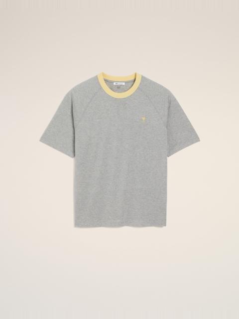 AMI Paris GREY COTTON AMI DE COEUR T-SHIRT
