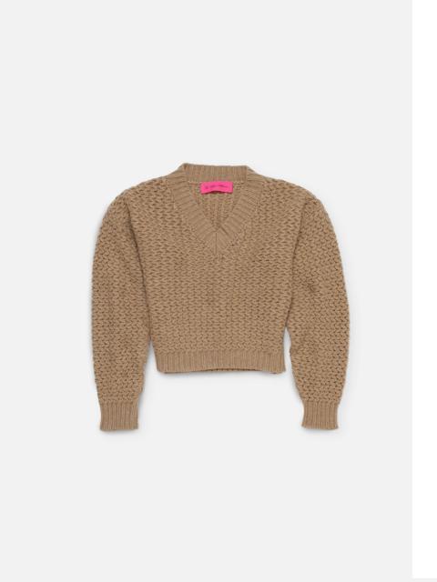 The Elder Statesman ROPE STITCH WOMEN'S V-NECK