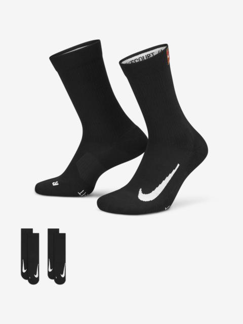 Nike NikeCourt Multiplier Cushioned Tennis Crew Socks (2 Pairs)