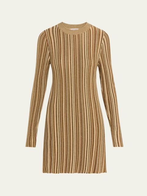 VERONICA BEARD Jane Stripe Long-Sleeve Mini Dress