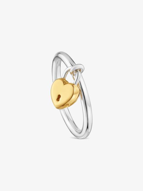 TOUS Two-tone heart padlock motif Ring TOUS Unlock