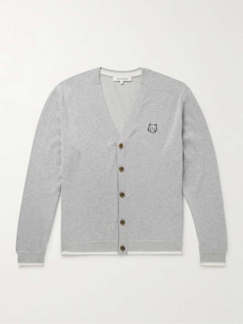 Slim-Fit Logo-Appliquéd Cotton Cardigan