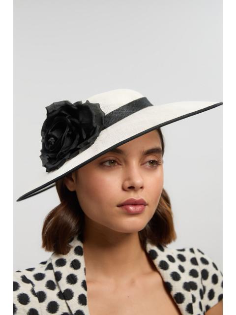 KAREN MILLEN Grosgrain Trim Large Disc Flower Fascinator
