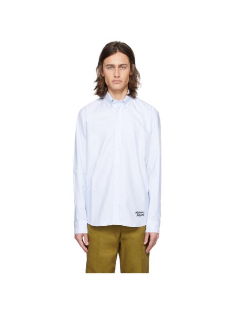 Maison Kitsuné Blue Handwriting Shirt