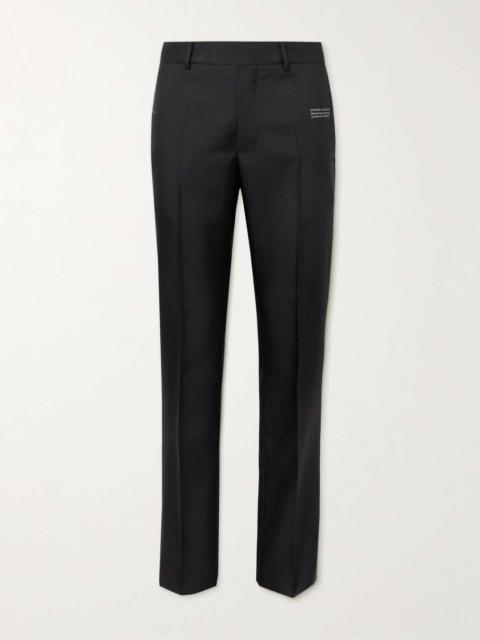 Slim-Fit Straight Leg Printed Drill Suit Trousers