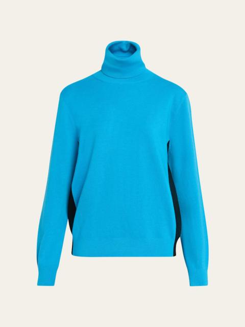 ZANKOV Walter Colorblock Merino Wool Turtleneck Sweater