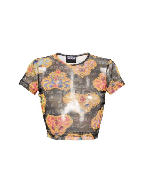 VERSACE JEANS COUTURE Heart Couture-print crop top