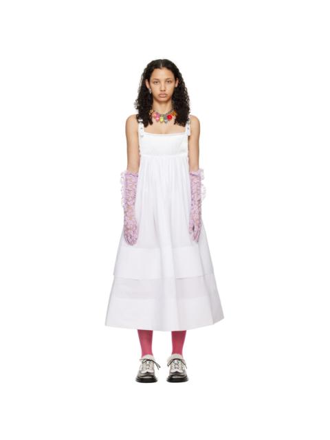 ワンピース chopova lowena midi dress Black and red Windsucker semi-sheer midi dress - women