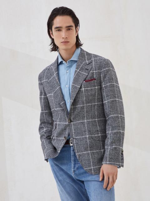 Alpaca and wool overcheck Prince of Wales deconstructed Cavallo blazer