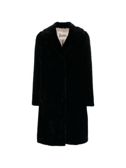 faux-fur single-breasted coat