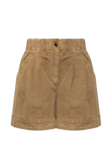 Moncler Grenoble pleated logo-patch shorts