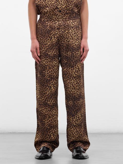 ERNEST W. BAKER Cheetah Print Satin Track Pants