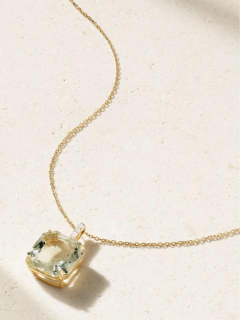 MATEO 14-karat gold topaz and diamond necklace Gold