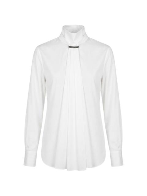 Brunello Cucinelli Monili-embellished pleated blouse
