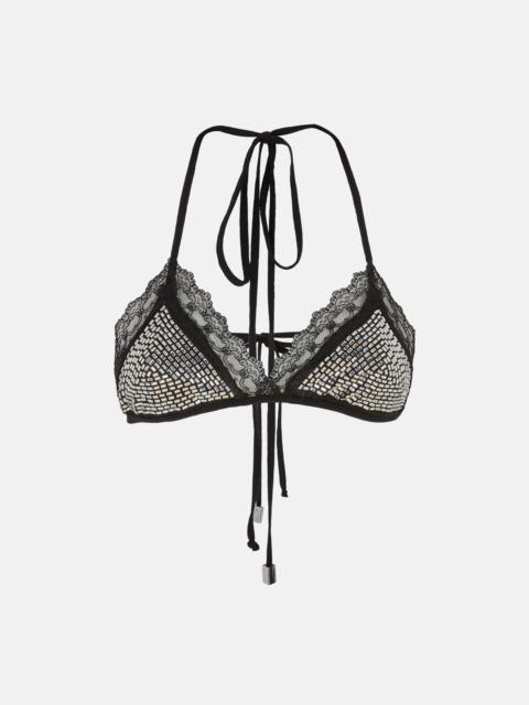 インナー・ルームウェアその他 THE ATTICO Rhinestone bra Black 250WCL00001 THE ATTICO Rhinestone Bra Underwear, Body Black