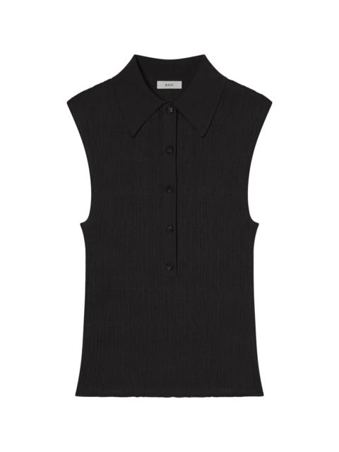 A.L.C. Ollie Fine Cotton Knit Polo Top