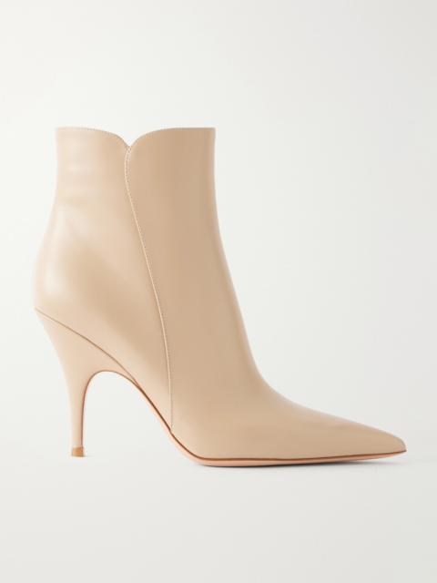 Gianvito Rossi Sofia 95 Leather Ankle Boots