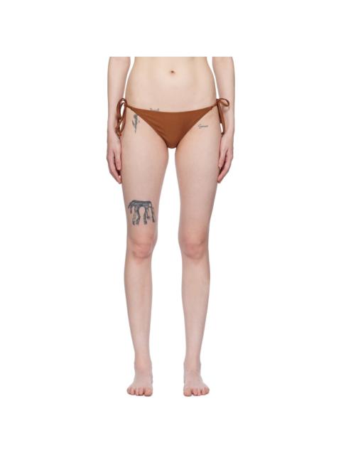 GANNI Brown String Bikini Bottoms