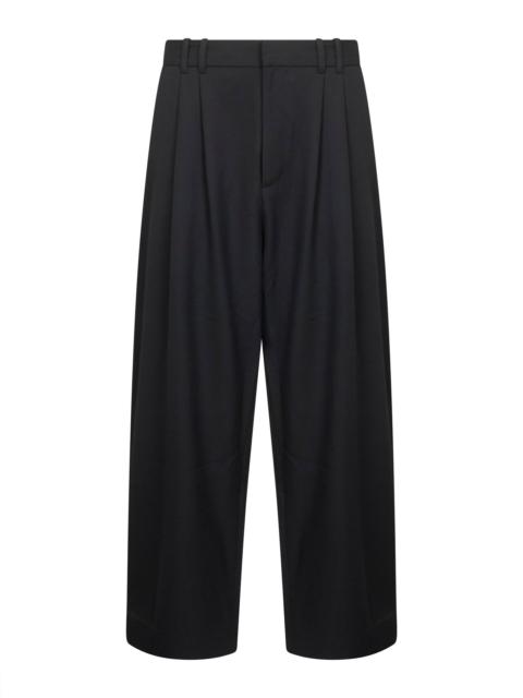 Studio Nicholson Black technical wool Line double-pleat trousers
