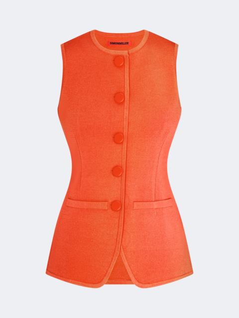 SIMONMILLER Del Mar Knit Vest In Coral Red