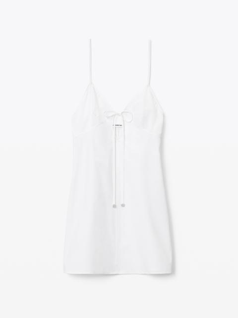 Alexander Wang CAMI TIE MINI DRESS IN COMPACT COTTON