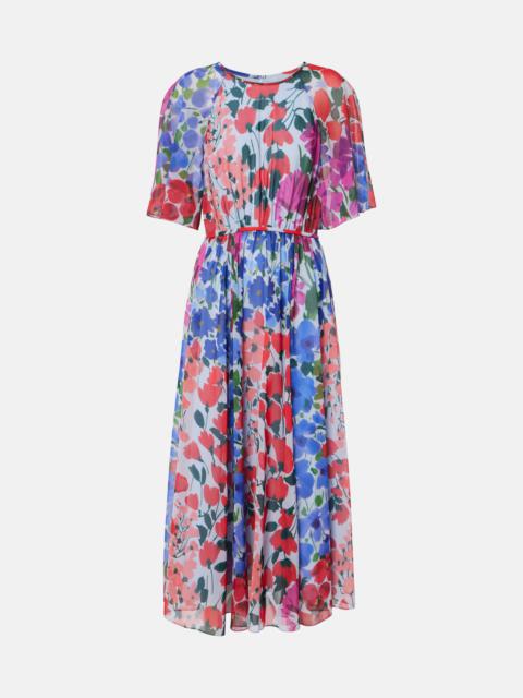 CAROLINA HERRERA Jardin-print 수집 된 미디 드레스