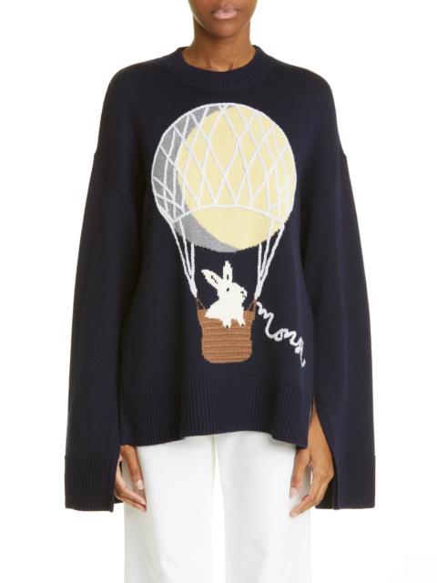 Monse Bunny Balloon Intarsia Merino Wool Sweater