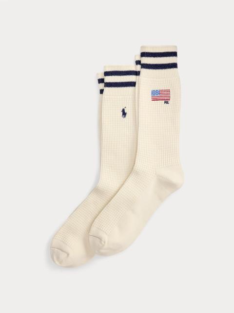 Polo Ralph Lauren Flag Waffle-Knit Crew Sock 2-Pack