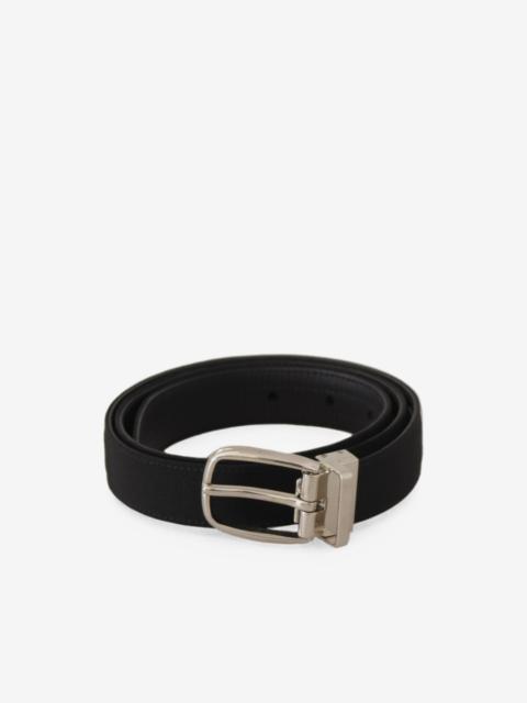Dolce & Gabbana woven-texture leather-trim belt